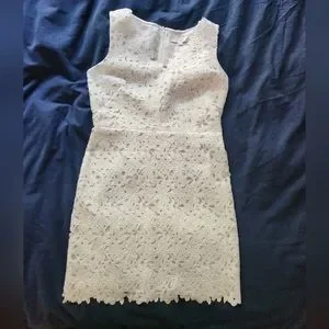 chinese dress ladies Milavia White Lace Crew-Neck Mini Dress With Wrap & Sash Detail – Club L  London main image 0